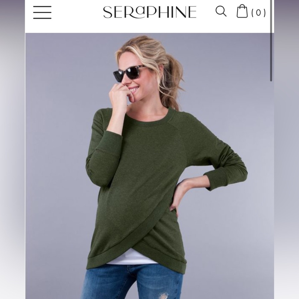 Green Seraphine maternity nursing sweatshirt